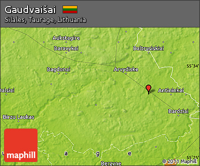 Physical Map of Gaudvaišai