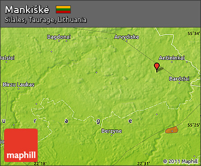 Physical Map of Mankiškė