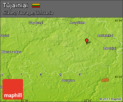 Physical Map of Tūjainiai