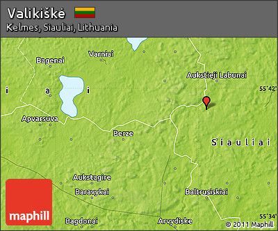 Physical Map of Valikiškė