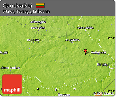 Physical Map of Gaudvaišai