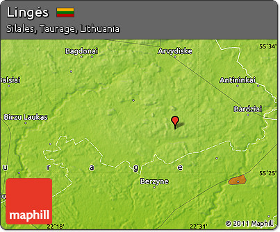 Physical Map of Lingės