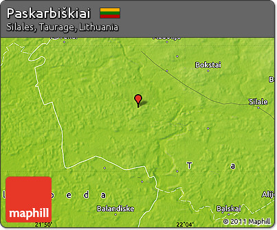 Physical Map of Paskarbiškiai