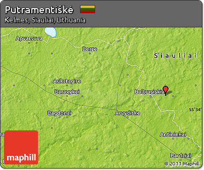 Physical Map of Putramentiškė