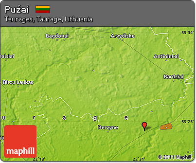 Physical Map of Pužai