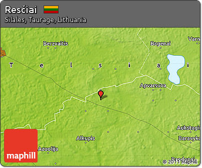 Physical Map of Resčiai