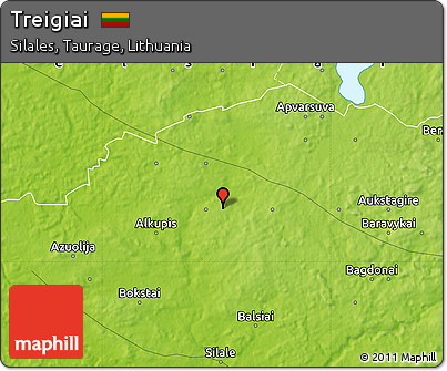 Physical Map of Treigiai
