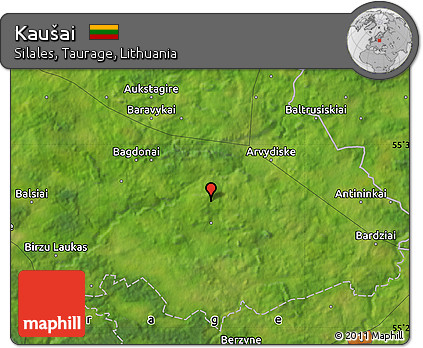 Satellite Map of Kaušai
