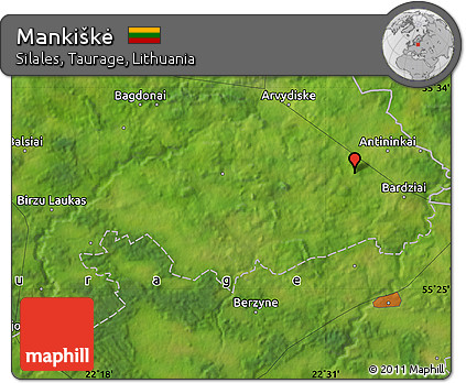 Satellite Map of Mankiškė