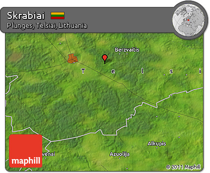 Satellite Map of Skrabiai