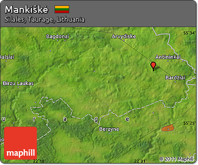 Satellite Map of Mankiškė