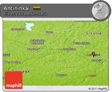 Physical Panoramic Map of Antininkai