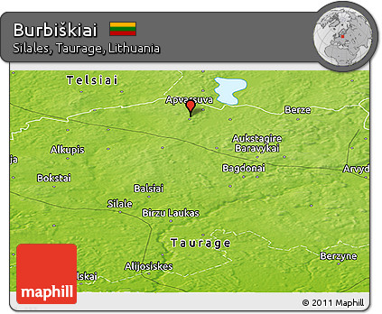 Physical Panoramic Map of Burbiškiai