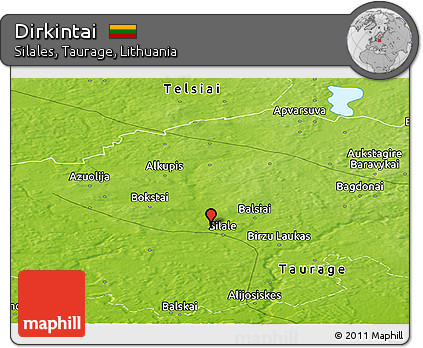 Physical Panoramic Map of Dirkintai