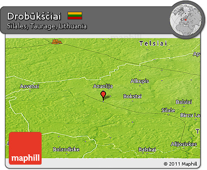 Physical Panoramic Map of Drobūkščiai
