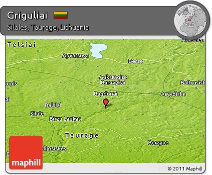 Physical Panoramic Map of Griguliai