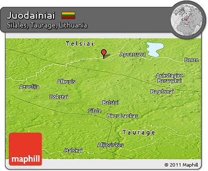 Physical Panoramic Map of Juodainiai