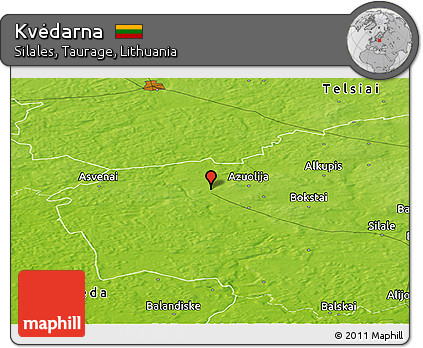 Physical Panoramic Map of Kvėdarna