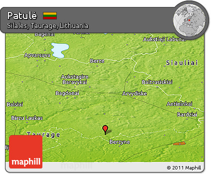 Physical Panoramic Map of Patulė