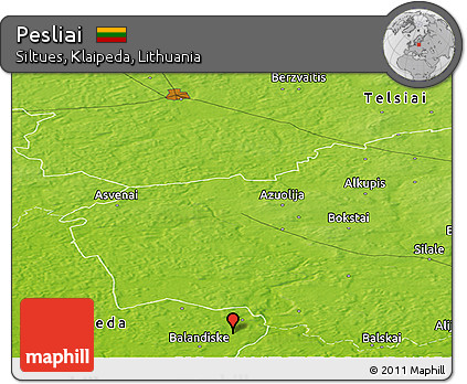 Physical Panoramic Map of Pesliai