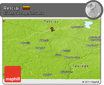 Physical Panoramic Map of Resčiai