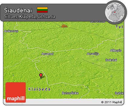 Physical Panoramic Map of Šiaudėnai