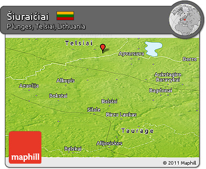 Physical Panoramic Map of Šiuraičiai
