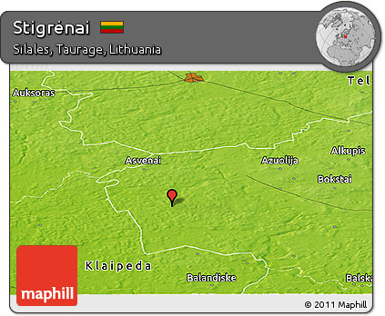 Physical Panoramic Map of Stigrėnai