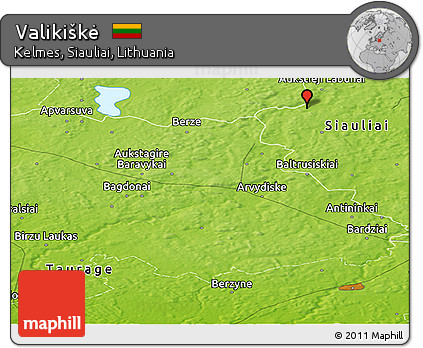 Physical Panoramic Map of Valikiškė