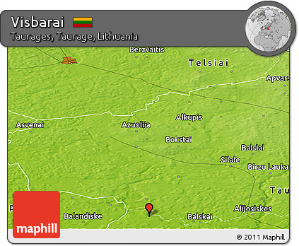 Physical Panoramic Map of Visbarai