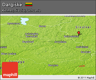 Physical Panoramic Map of Dargiškė