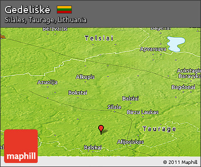 Physical Panoramic Map of Gedėliškė