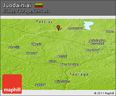 Physical Panoramic Map of Juodainiai