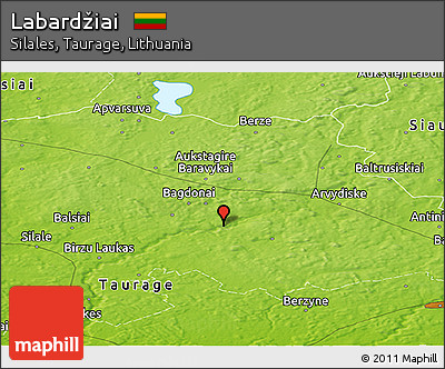 Physical Panoramic Map of Labardžiai