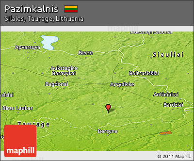 Physical Panoramic Map of Pazimkalnis
