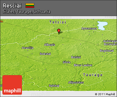 Physical Panoramic Map of Resčiai