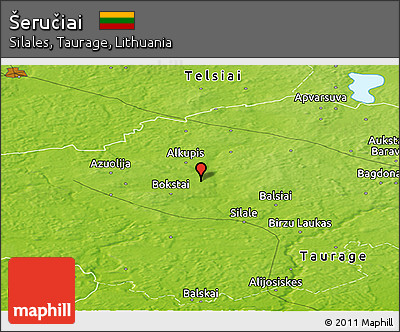 Physical Panoramic Map of Šeručiai