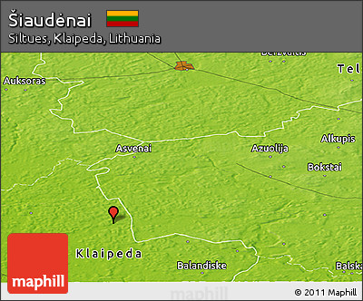 Physical Panoramic Map of Šiaudėnai