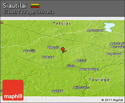 Physical Panoramic Map of Siautilai