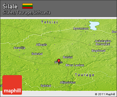 Physical Panoramic Map of Šilalė