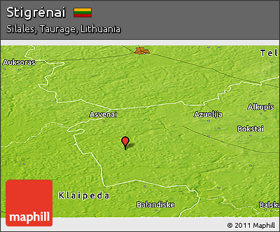 Physical Panoramic Map of Stigrėnai