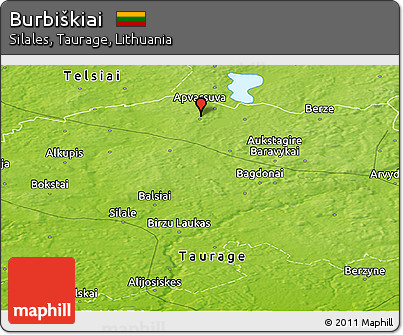 Physical Panoramic Map of Burbiškiai