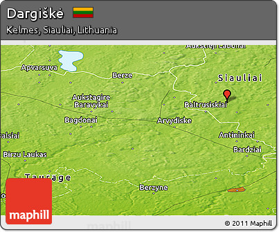 Physical Panoramic Map of Dargiškė