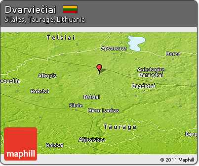 Physical Panoramic Map of Dvarviečiai