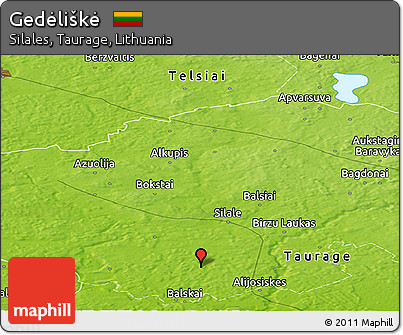 Physical Panoramic Map of Gedėliškė