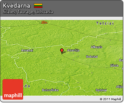 Physical Panoramic Map of Kvėdarna