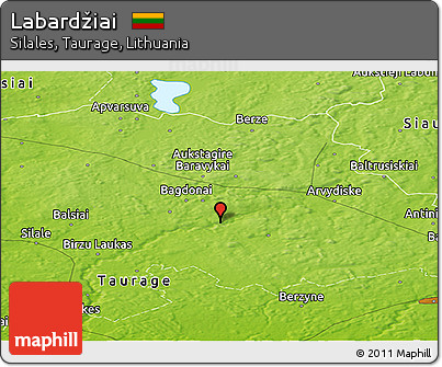 Physical Panoramic Map of Labardžiai