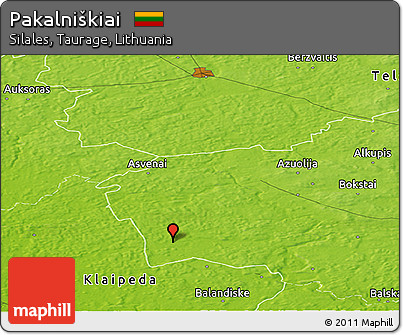 Physical Panoramic Map of Pakalniškiai