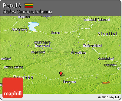 Physical Panoramic Map of Patulė