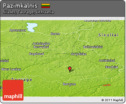 Physical Panoramic Map of Pazimkalnis
